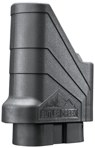Eliminate magazine loading tedium with the Butler Creek ASAP™ Universal Double Stack Magazine Loader. Works with most double stack mags from .380 ACP to .45 ACP. Loading is simple; just push down the loader, place the round beneath the clips, and pull up.